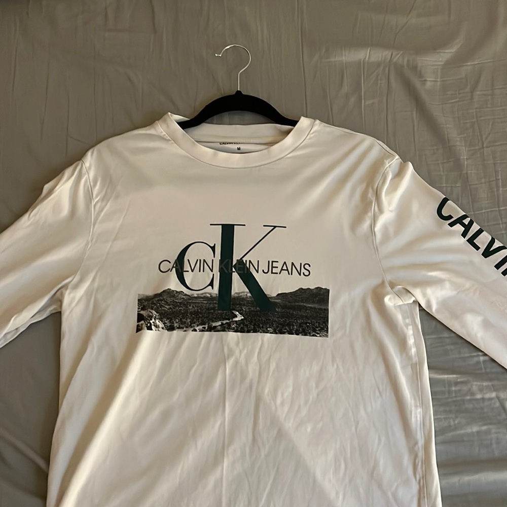 Calvin Klein Jeans Long Sleeve Shirt Small White